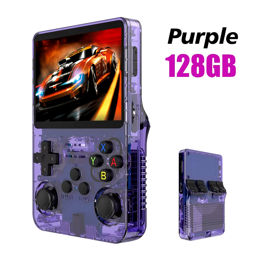 NEW Red 128GB Retro Handheld Video Game Console Linux System 3.5 Inch IPS Screen Portable Pocket 64GB Gaming Boys Gift