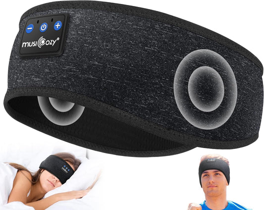 Sleep Headphones Bluetooth 5.2 Headband, Sports Wireless Earphones Music Sleeping Eye Mask Earbuds with HD Stereo Speaker for Mom Women Men Teen Running Cool Gadgets Unique Gifts