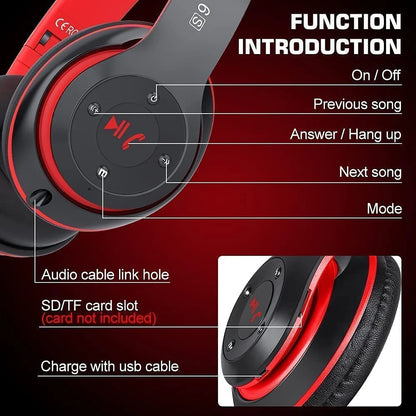 True Wireless Bluetooth Over-Ear Headphones, Black & Blue