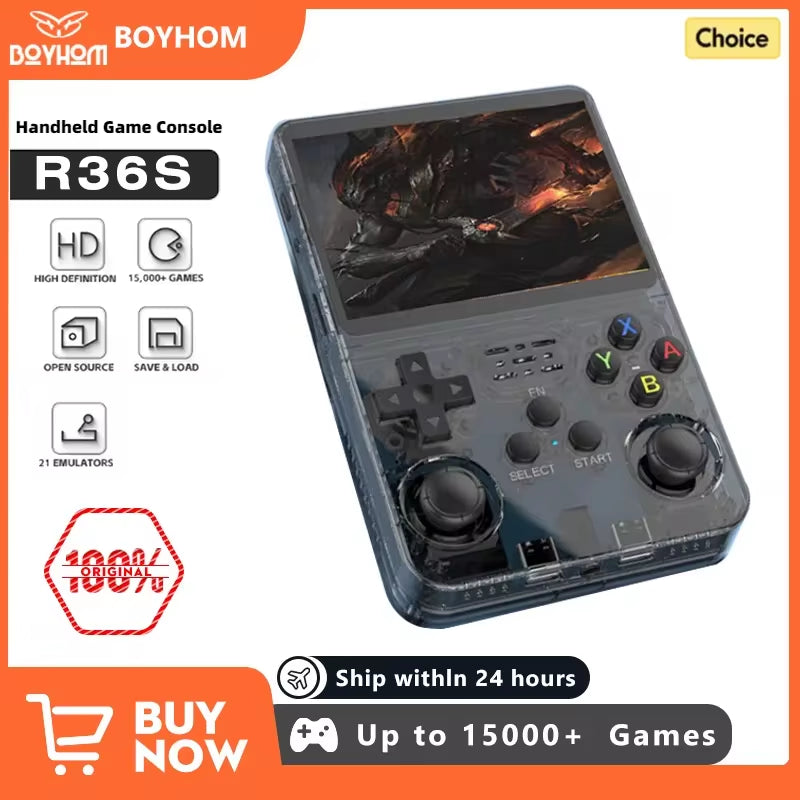 NEW Red  128GB Retro Handheld Video Game Console Linux System 3.5 Inch IPS Screen Portable Pocket 64GB Gaming Boys Gift