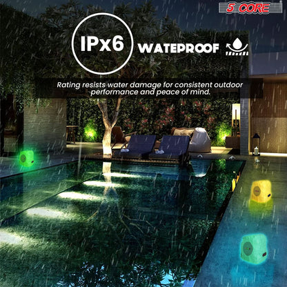 5Core Outdoor Wireless Speakers Bluetooth Rock Waterproof Linkable TWS Garden Speaker GRAY 1 PC